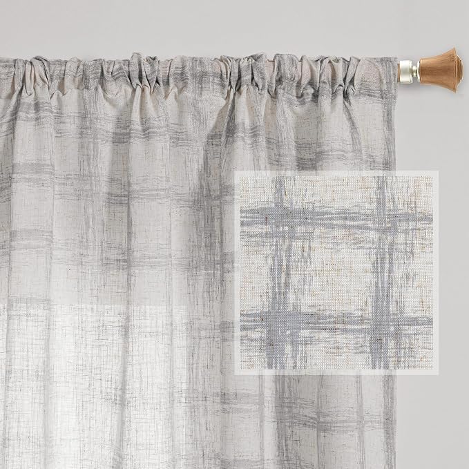 MYSKY HOME Semi Sheer Curtains 84 Inch Length 2 Panels Set - Image 4