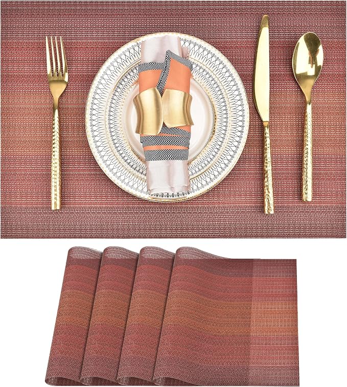 SLKQG Red Placemats Set of 4 by SLKQG