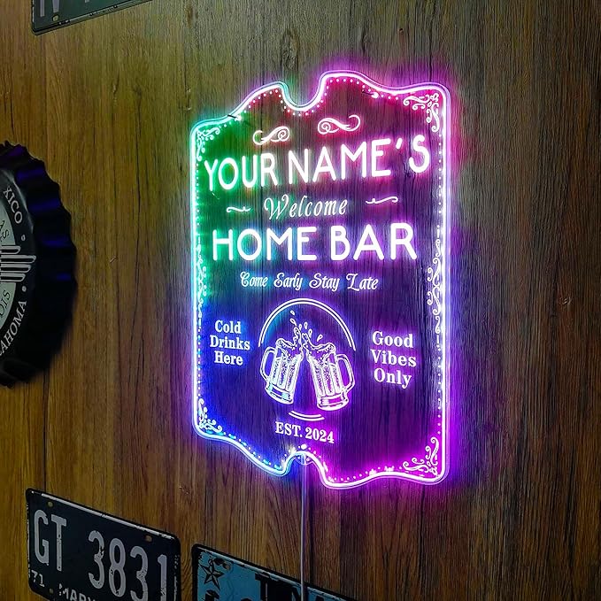 ADVPRO Personalized Your Name Home Bar RGB Dynamic Glam LED Sign - Cut-to-Edge Shape - Smart 3D Decoration - Multicolor Signage st06s43-fnd-p11b-tm-c