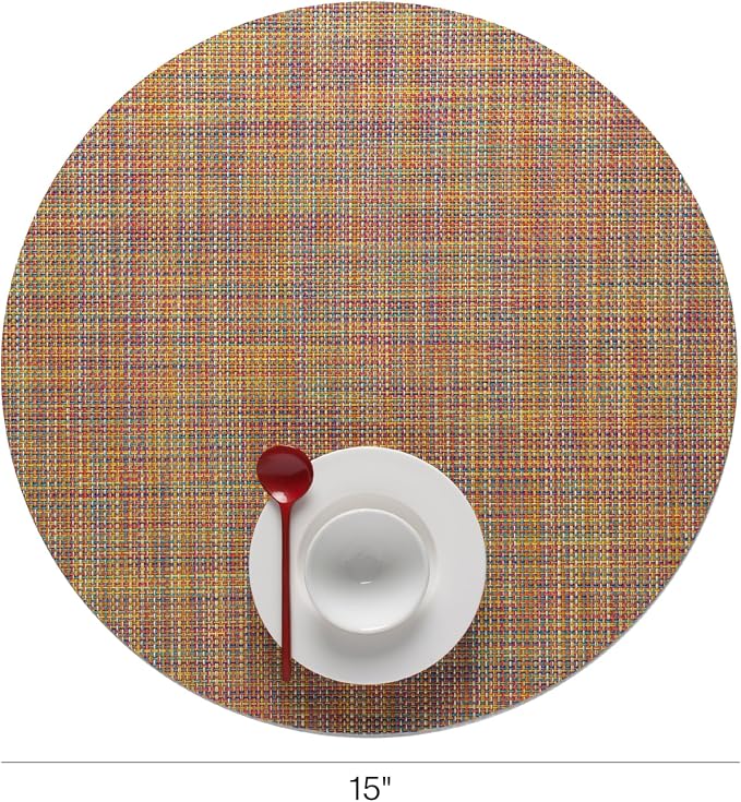Chilewich Mini Basketweave Placemats, Round Woven Placemats Set of 4 | Reusable - Image 2