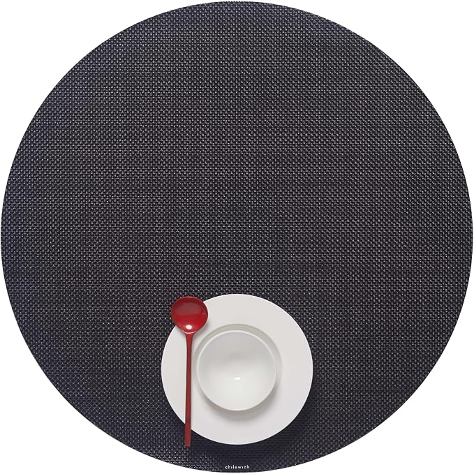 Chilewich Mini Basketweave Placemats, Round Woven Placemats Set of 4 | Reusable by Chilewich