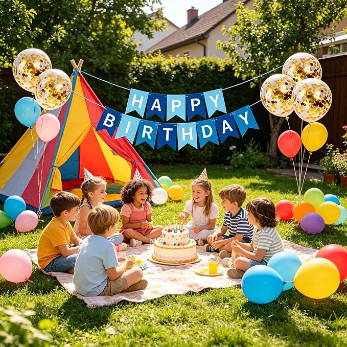 Happy Birthday Banner Sign Bunting Hanging Decorations - Image 5