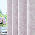 Beauoop Purple Floral Jacquard Blackout Curtains by Beauoop