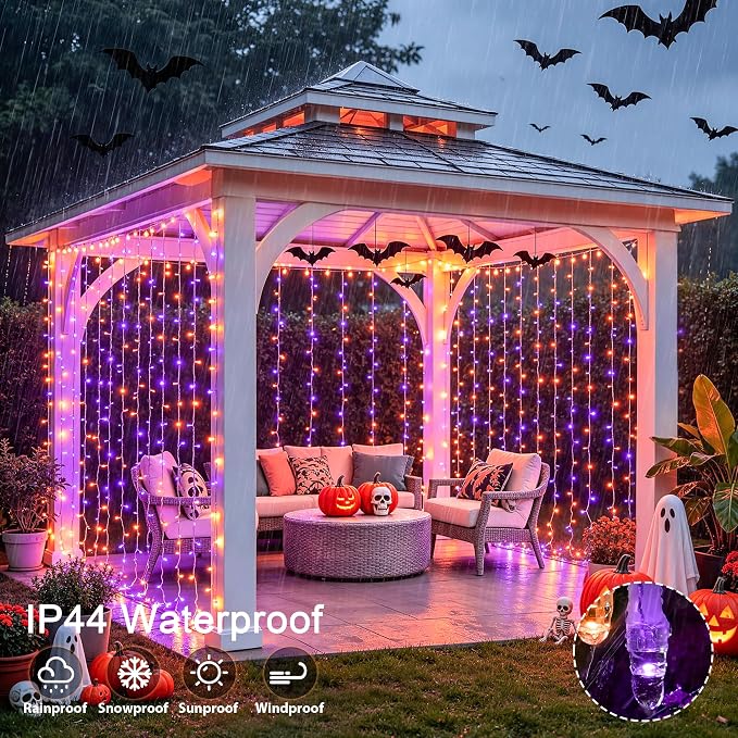JMEXSUSS 200 LED USB Plug in Orange and Purple Halloween Lights | 6.5ft x 6.5ft - Image 7