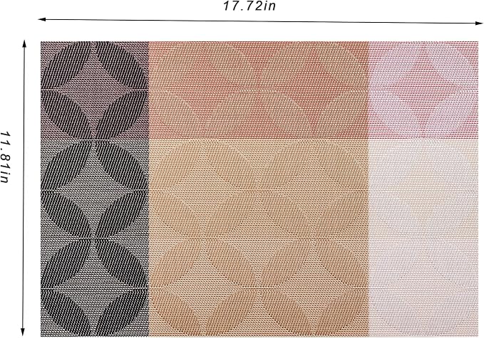 Placemats Set of 6 Washable Indoor | Outdoor Vinyl Place Mats - Image 2