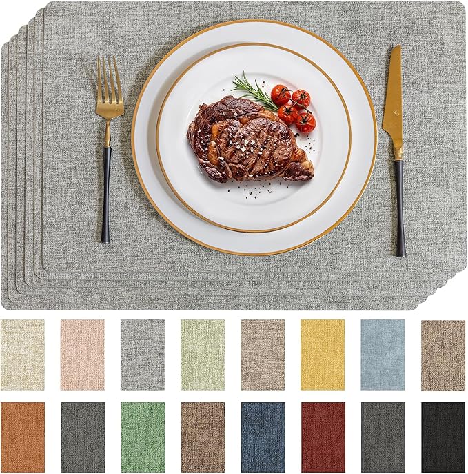 Romanstile Vinyl Placemats Set of 6-12 X 17 Inch by Romanstile