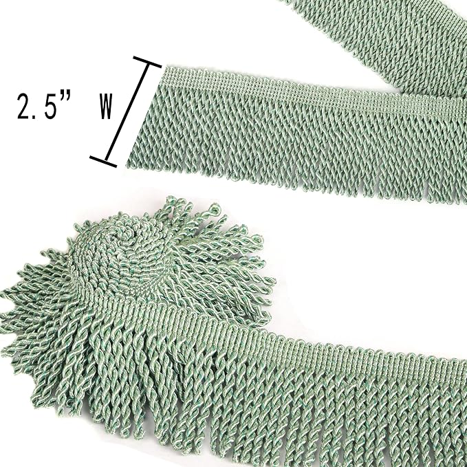 BEL AVENIR Bullion Fringe Trim Curtain Fringes 5 Yard x 2.5 Inches Sewing | - Image 4