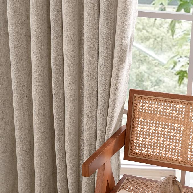 YoungsTex Oatmeal Linen Curtains 84 Inch Length - Image 8