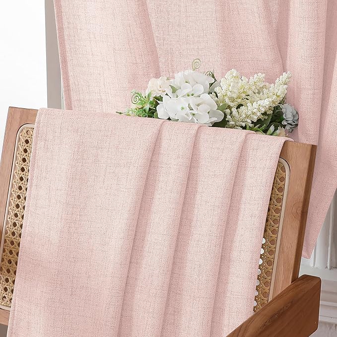 Tollpiz Linen Tier Curtain Rod Pocket Semi Sheer Half Kitchen Curtains Burlap - Image 6