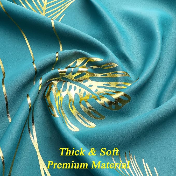 Teal Blackout Curtains 90 Inches Long, Grommet Curtains - Image 5