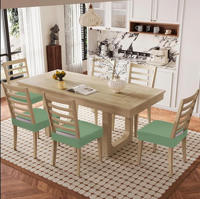 Smiry Waterproof Seat Covers for Dining Room Chairs, No Rear Covers | Stretch - Image 8