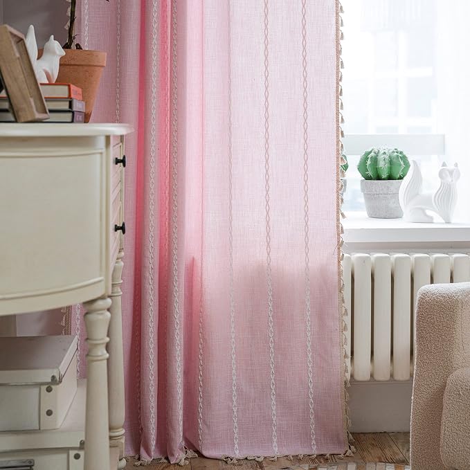 Sutuo Home Boho Curtains for Bedroom 96 Inches Long, Light Filtering Farmhouse - Image 7