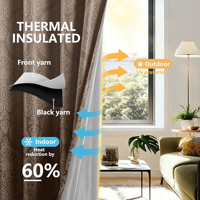 DWCN 100% Blackout Curtains for Bedroom 84 Inch Long - Image 2