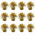 Glitter Gold Balloon Weights, 12 Pack | Glitter gold PET film; helium balloon by Unknown