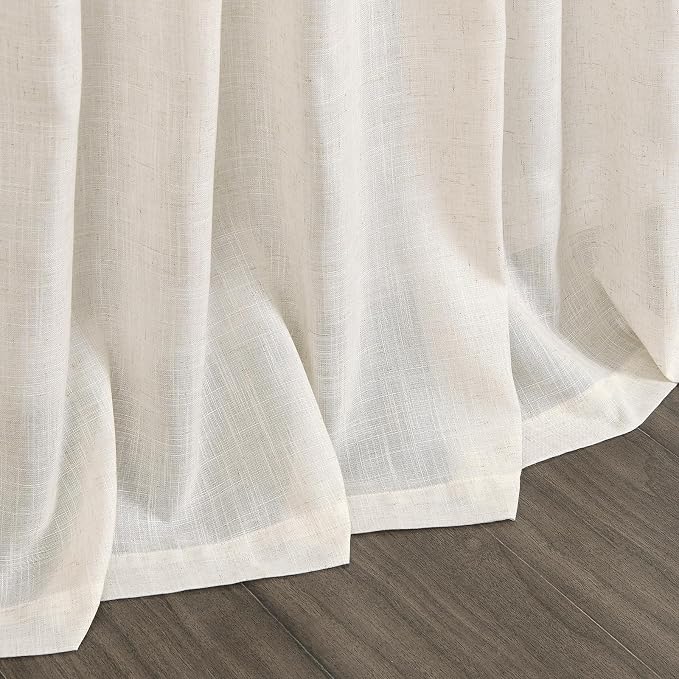 Modern Linen Curtains for Living Room 72 Inches Long Light Filtering Semi Sheer - Image 8