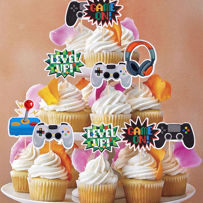 36 PCS Video Game Cupcake Toppers Assembled Game On Controllers Cupcake Picks - Image 3