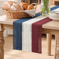 Artoid Mode Blue Beige Red Farmhouse Rustic Table Runner 12x60 Inch | Holiday by ArtoidMode