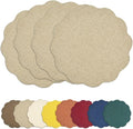 AHHFSMEI Round Faux Linen Placemats Set of 4 Heat Resistant Non-Slip Stain by AHHFSMEI