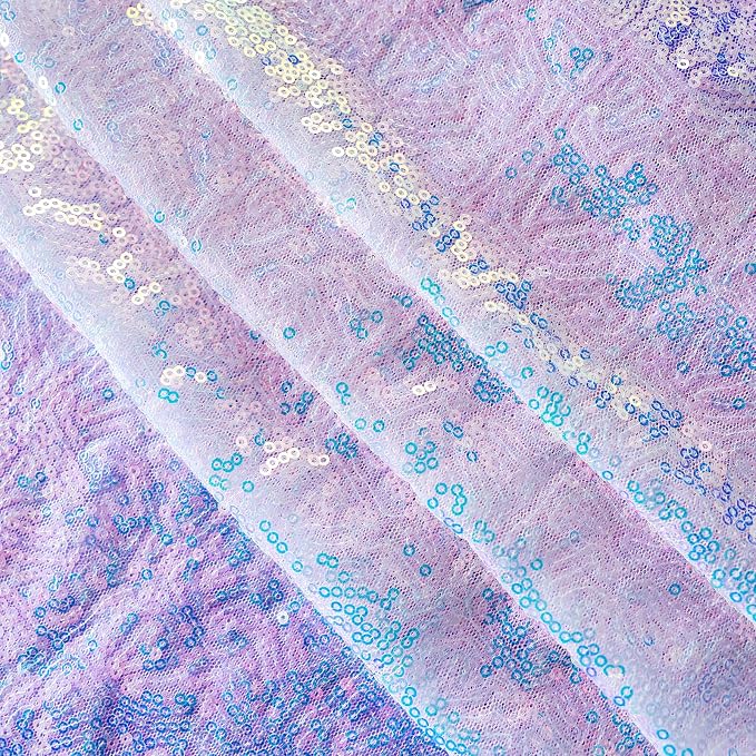 Sugargirl Mermaid Lavender Sequin Backdrop Curtain 6 Panels 2FTx8FT Glitter - Image 5