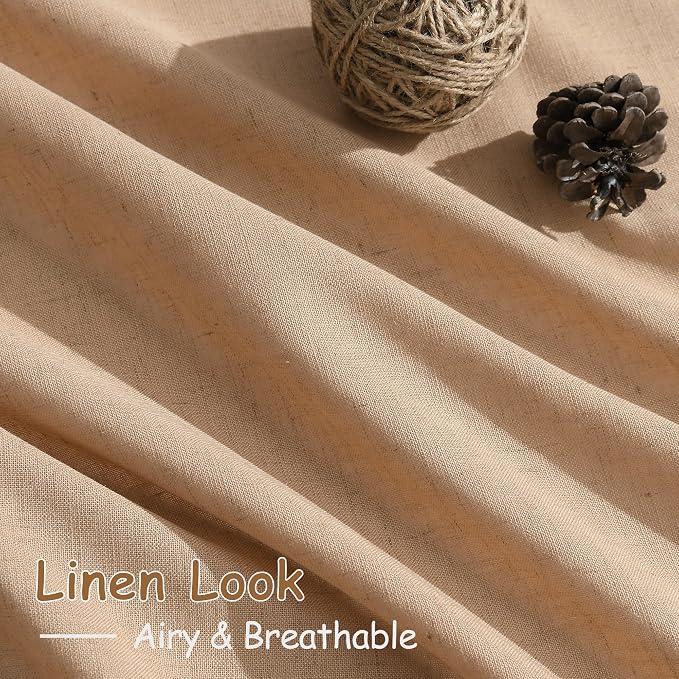Camel Linen Curtains 96 Inches Long - Image 5
