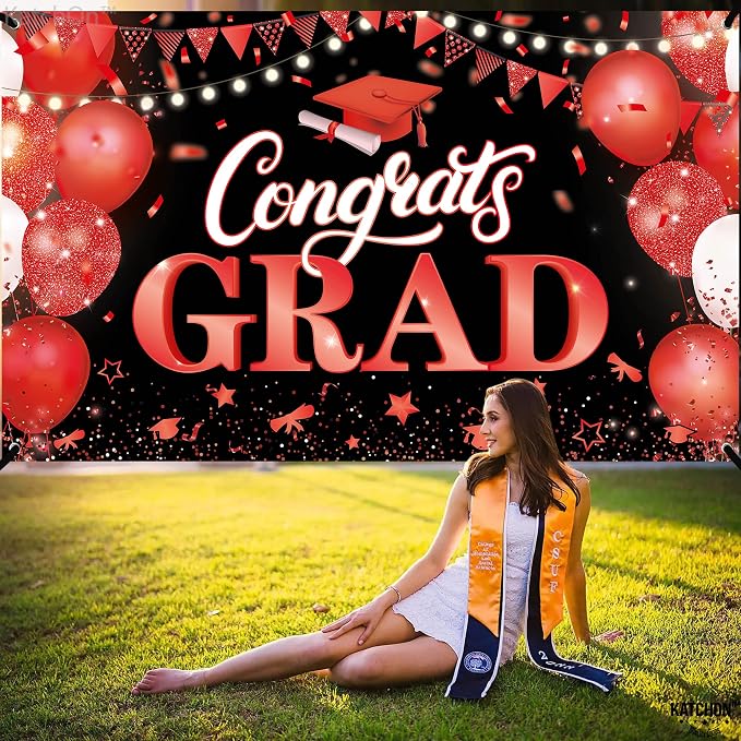 KatchOn Congratulations Banner 72x44 Inch | Congrats Grad Banner - Image 2