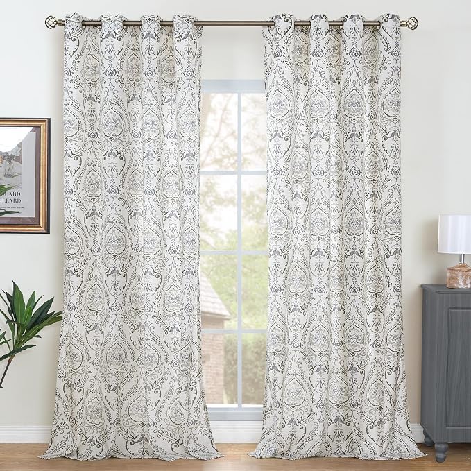Grey Linen Curtains 108 inches Long - Image 2