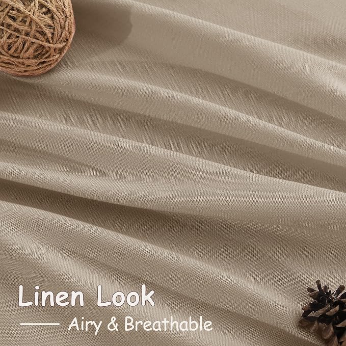 Sepia Beige Linen Curtains 102 Inches Long - Image 4