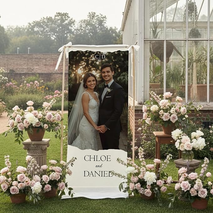 Wedding Welcome Sign Linen Personalized - Image 5