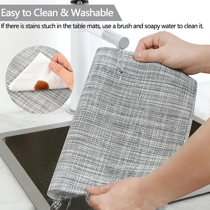 SLKQG Gray Placemats Set of 8 - Image 3