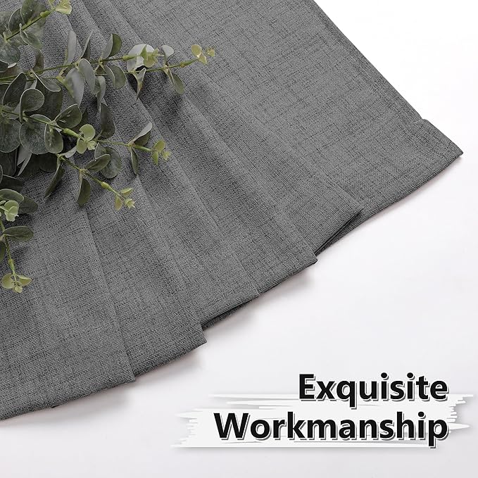 Tollpiz Short Linen Tier Curtains Rod Pocket Semi Sheer Half Kitchen Curtain - Image 7