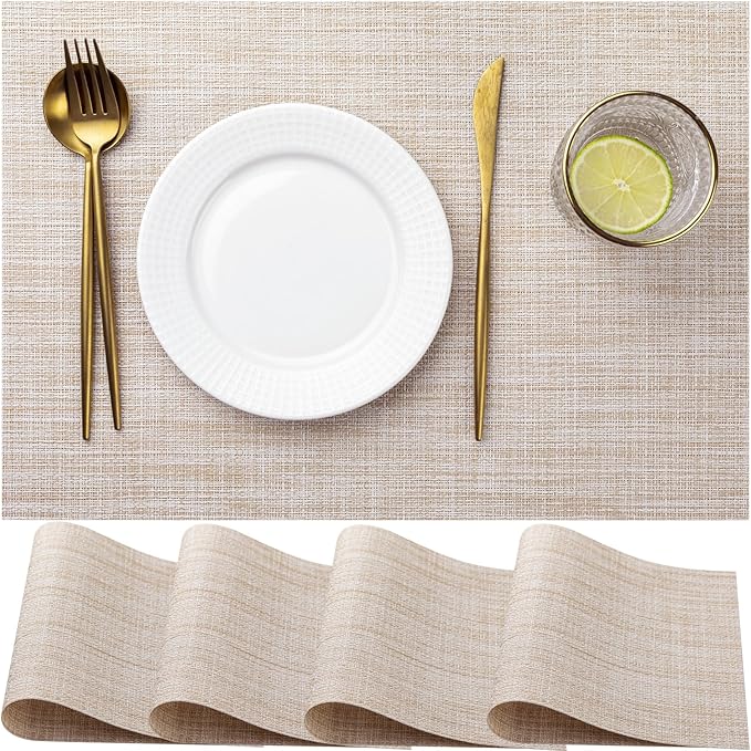 LEXMORE Placemats Set of 4 Vinyl/Plastic Woven Place Mats by lexmore