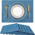 homing Faux Cotton Linen Placemats Set of 6, Cloth Washable Farmhouse Dining by homing