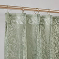 Bujasso Sage Green Lace Pinch Pleat Curtains 63 inch, Vintage Floral Sheer by Bujasso