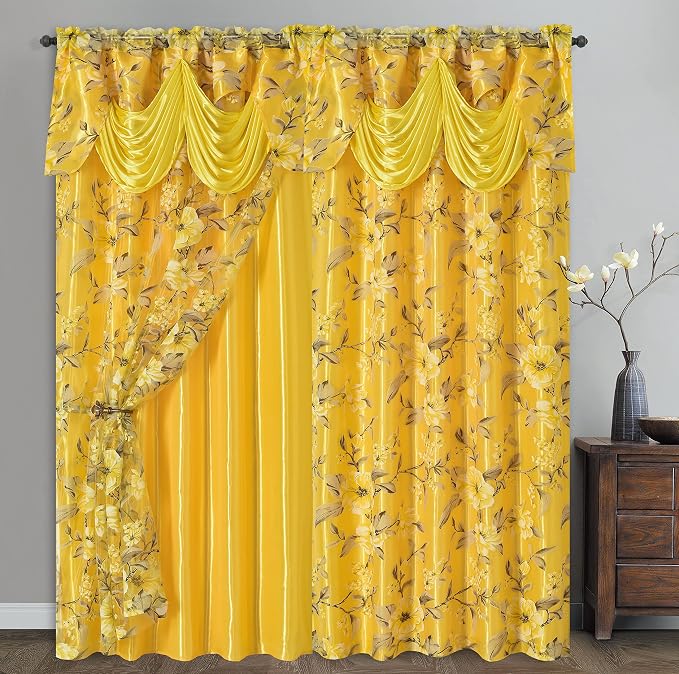GOHD Roman Romance. Burnt-Out Printed Organza Window Curtain Treatment.Curtain - Image 2