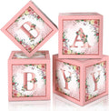 Floral Pink Baby Shower Boxes, Foil Baby Letters, by WHYMEO