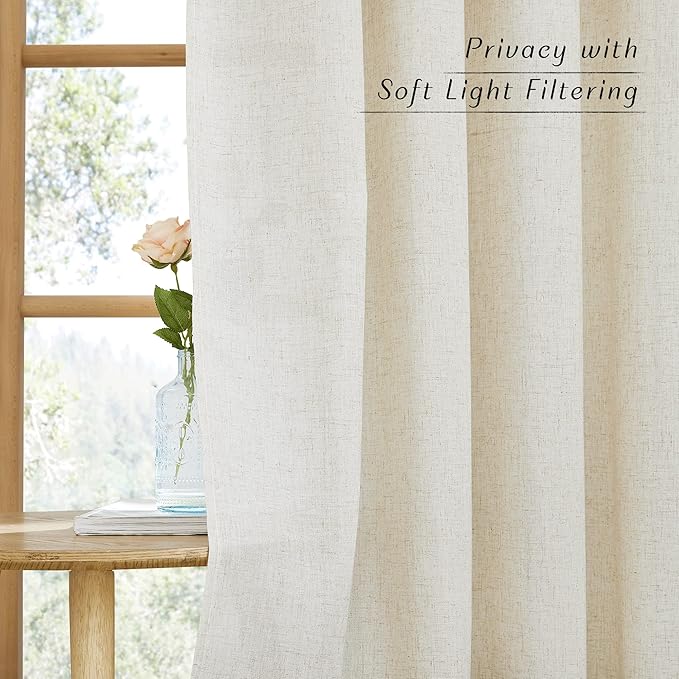 NICETOWN Linen Curtains 96 inches Long - Image 3