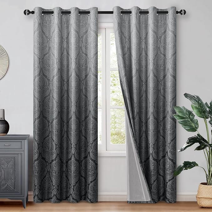 DWCN Black Blackout Curtains for Bedroom 96 Inch Long by DWCN