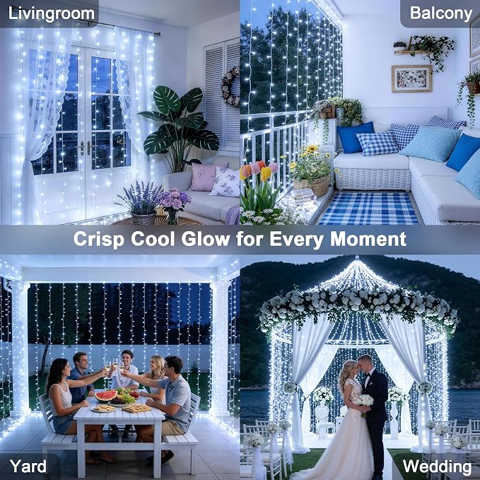 JMEXSUSS 300 LED Curtain Lights, Indoor String Lights - Image 3
