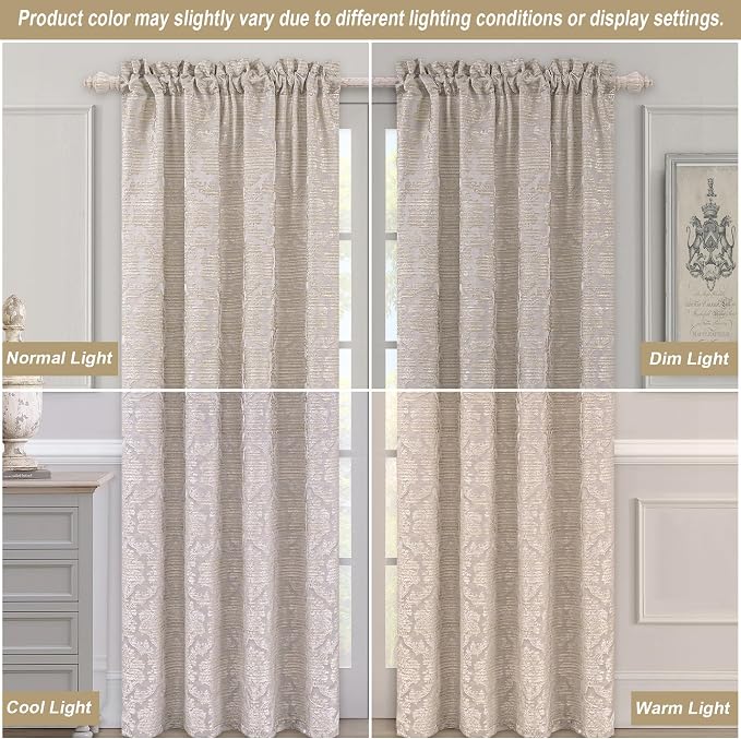 Loom and Mill Damask Floral Curtains - Image 2