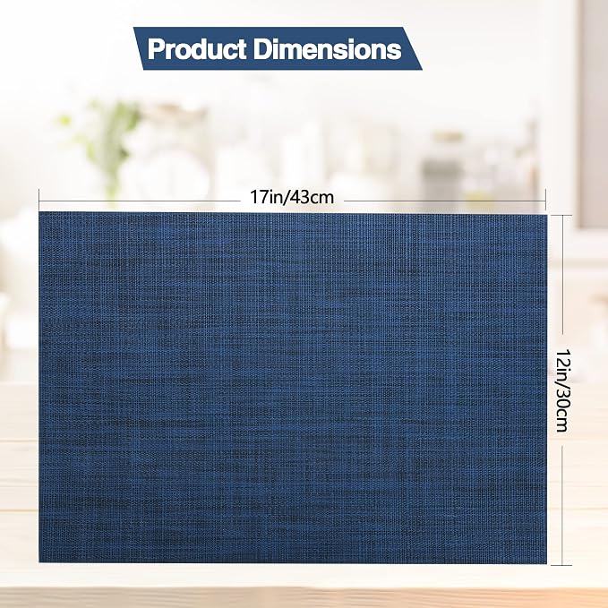 SLKQG Navy Blue Placemats Set of 8 - Image 5