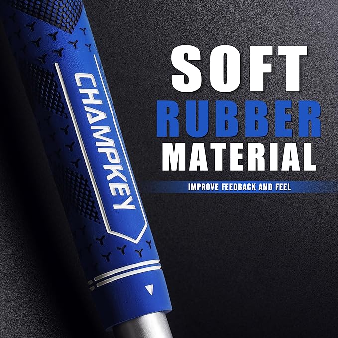 CHAMPKEY Half Cord Golf Grips 13 Pack with Golf Grip Kit - All Weather Performance Golf Club Grips - High Traction and Feedback Golf Grips for Men