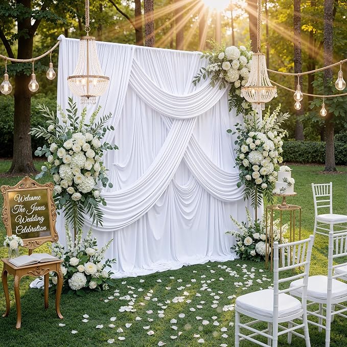 20ftx10ft White Backdrop Curtains - Image 8