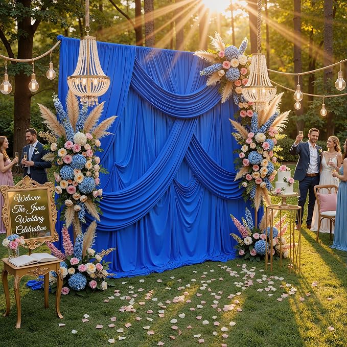 40ftx10ft Wrinkle Free Royal Blue Backdrop Curtains - Image 7