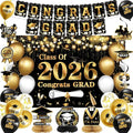 DARUNAXY Black Gold Graduation Party Decorations, 2026 Congrats Grad Honeycomb by DARUNAXY