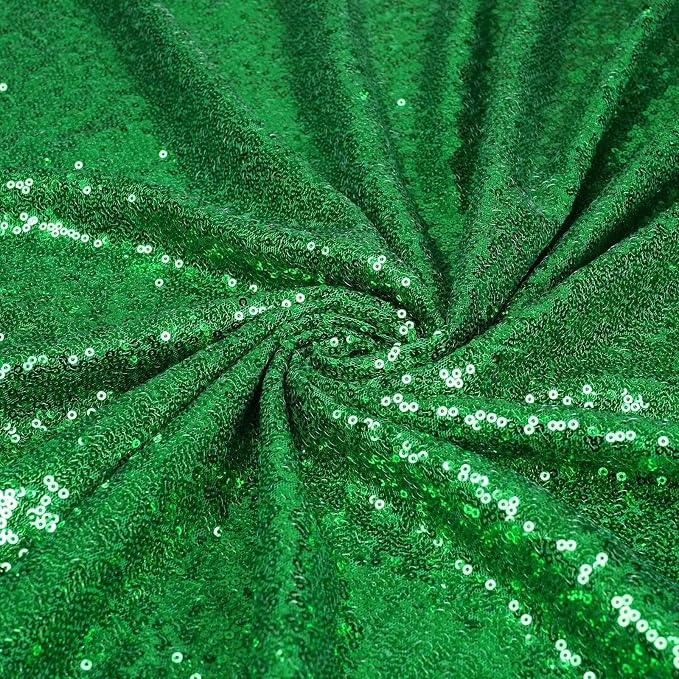 Eternal Beauty Green Sequin Backdrop Curtains, 2 Panels 2x8FT | 3mm Sparkle - Image 7