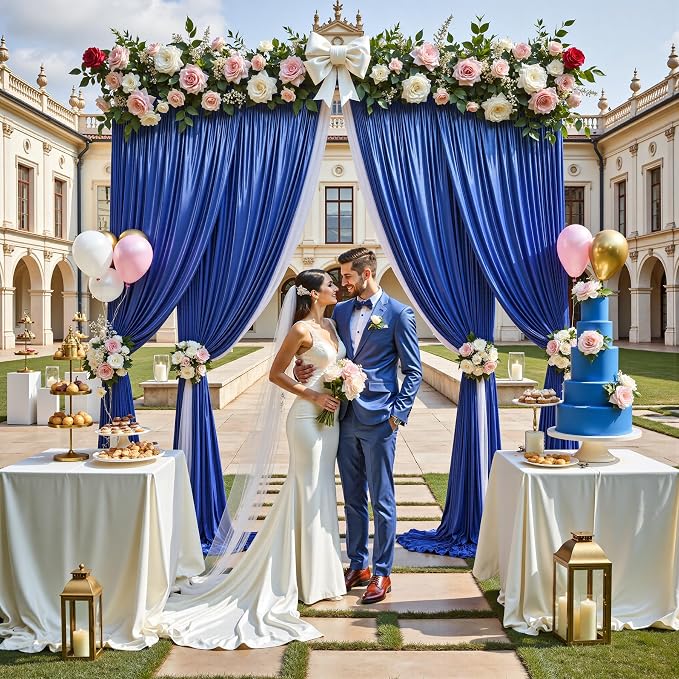 10x10FT Royal Blue Sequin Backdrop Curtain - Image 3