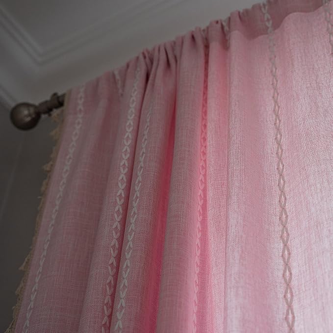 Sutuo Home Boho Curtains for Bedroom 96 Inches Long, Light Filtering Farmhouse - Image 3