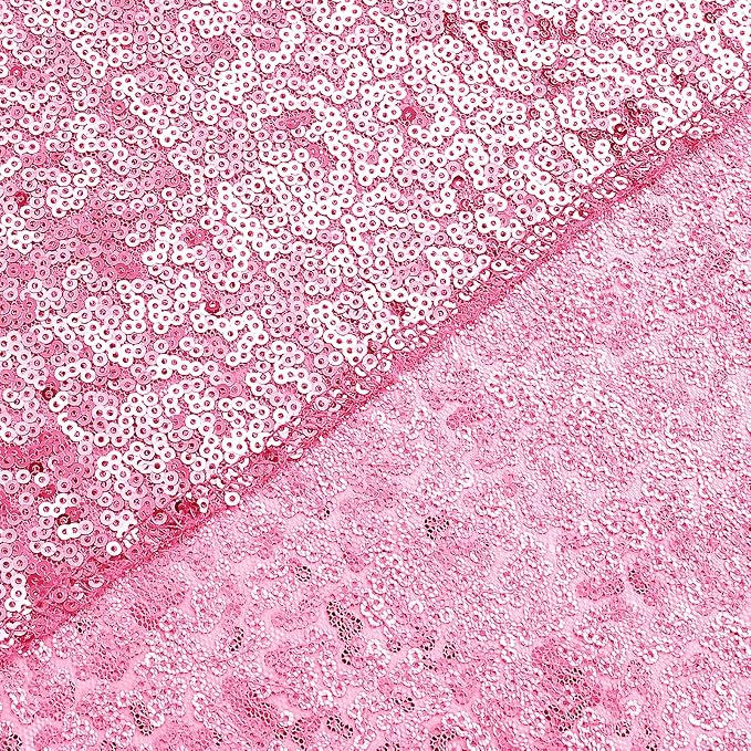 Sugargirl Matte Pink Sequin Backdrop Curtain 3 Panels 2FTx8FT Glitter Matte - Image 8