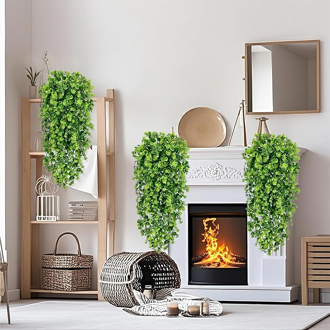 4Pcs Fake Hanging Plants 3ft Fake Plants Vines Greenery | UV Resistant Faux - Image 2