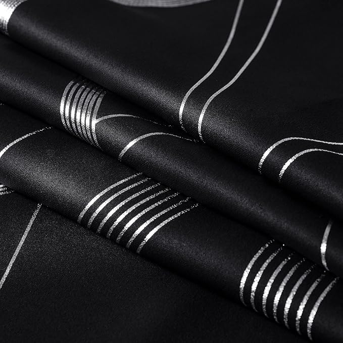 NICETOWN Blackout Curtains for Patio, Foil Printed Wave Lines Home Decoration - Image 8